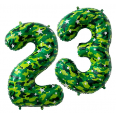 Набор шаров (34''/86 см) Цифра, 23, Камуфляж, 2 шт. в уп., 2302M